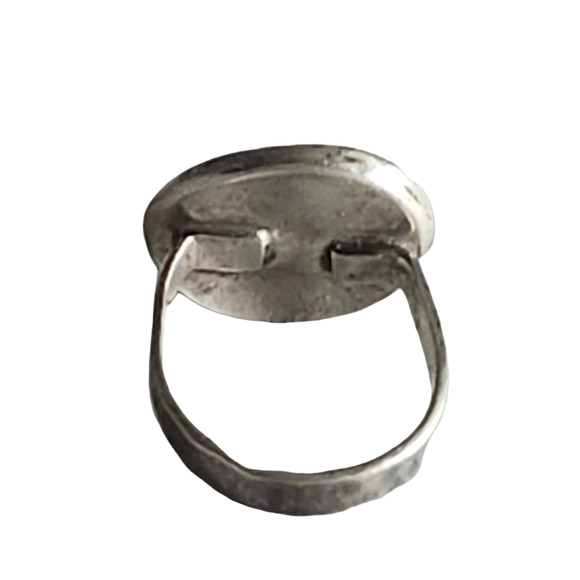 Vtg Native American Indian Sterling Turquoise Chip Ring Size 6 - Picture 4 of 5